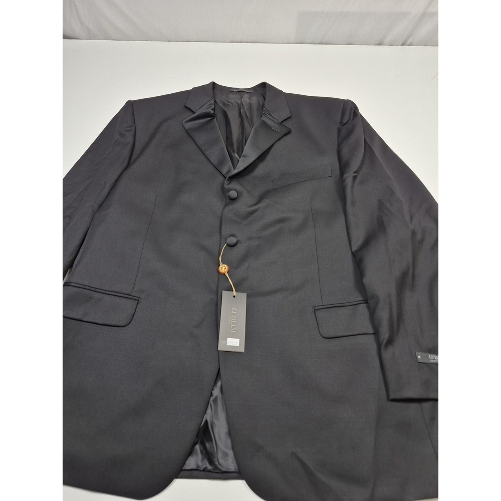 Loro Piana Lubiam Tuxedo Jacket Mens 48R Black Super 120s Wool 3 Button Italy